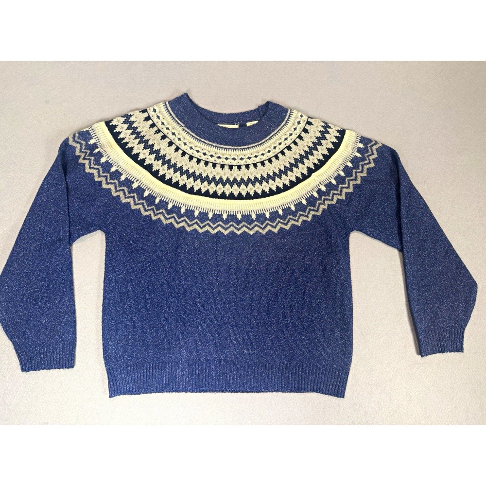 Weatherproof Vintage Women's Fair Isle Knit Crew Neck Pullover Cabincore